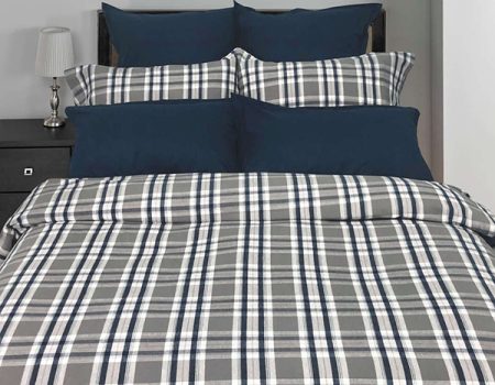 Cuddle Down Spencer Collection 100% Cotton Flannel 3 Piece Duvet Cover Set - King