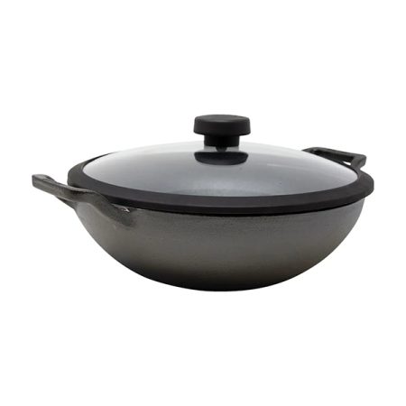 Meyer Cast Iron Kadai With Lid Knob