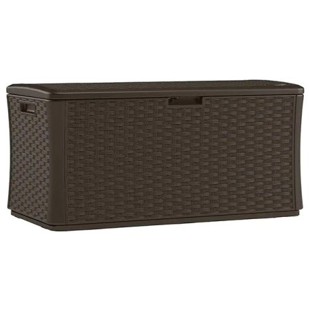 Suncast 134 Gallon Extra Large Wicker Deck Box - Java