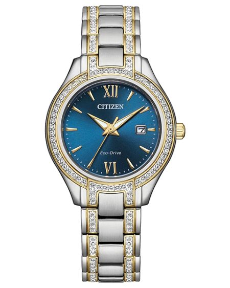 Citizen Eco-Drive® Silhouette Ladies Crystal Blue Dial Watch