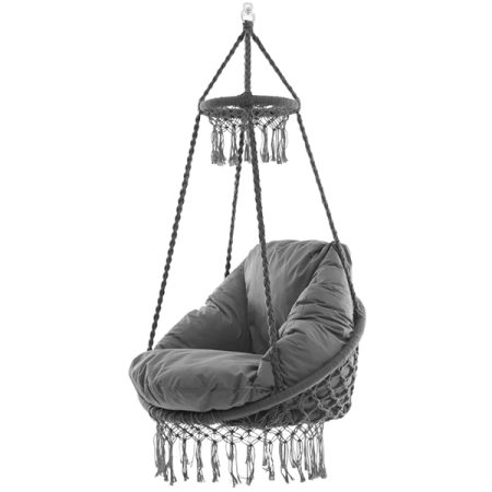 Vivere Macrame Hanging Chair - Fog Grey
