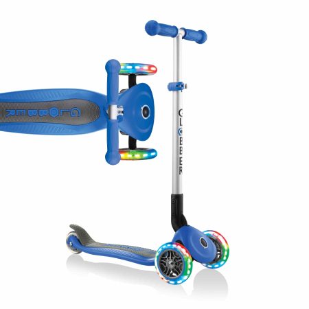 Globber Scooter Primo Foldable With Lights - Blue