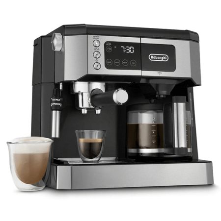 DeLonghi All-in-One Coffee and Espresso Maker with Adjustable Milk Frother