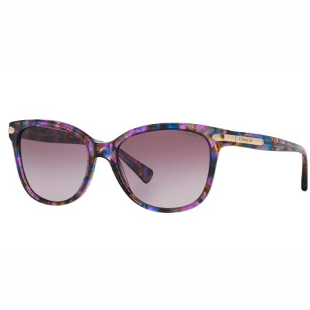 Coach L109 Cat Eye Sunglasses - Confetti Purple Frame and Purple Gradient Lens