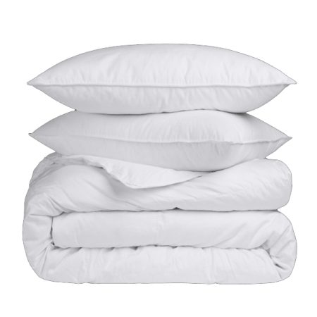 Twin Ducks Sea Breeze White Duck Down and Feather Queen Duvet and Pillows
