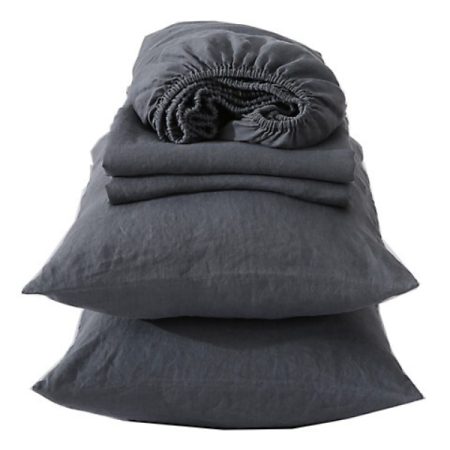Highland Feather French Linen Grey Queen Size Cover Set