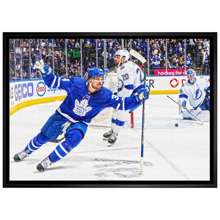 Frameworth Auston Matthews Framed Toronto Maple Leafs 20x29 in. Celebration Canvas