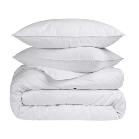 Twin Ducks Sea Breeze White Duck Down and Feather King Duvet and Pillows