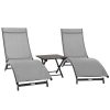 Vivere Coral Springs 3 Piece Aluminum Lounger Set - River Pebble