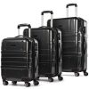 Bugatti 3 Piece Hard Case PC/ABS Luggage Set - Black