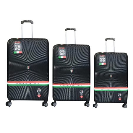 Tucci Disegno Volant 3 Piece Luggage Set - Black