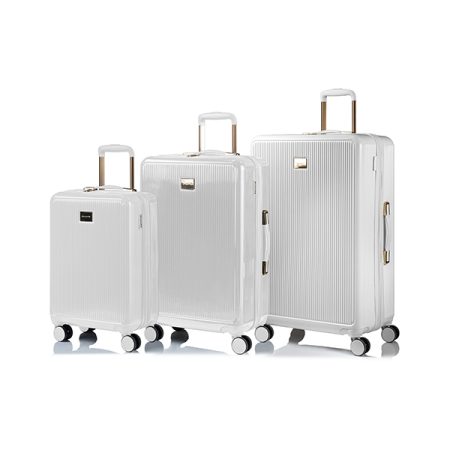 CHAMPS Luxe Collection 3 Pc Hard side Expandable Luggage Set, White
