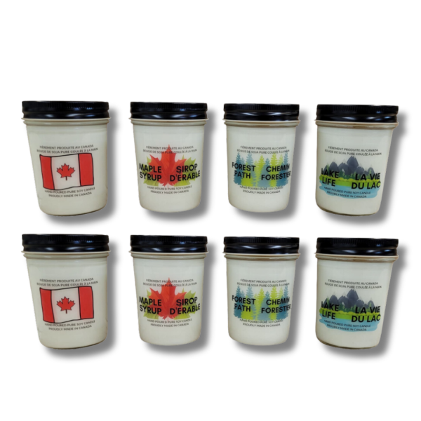 Serendipity Soy Candles - Festive Favorites 8 Pack 16oz Mason jar Candle Set