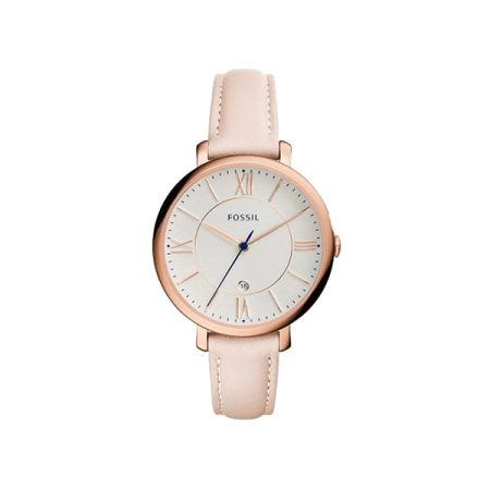Fossil - Jacqueline Rose Gold White Leather Stainless Steel Watch