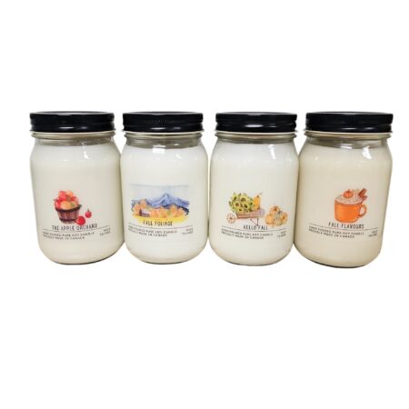 Serendipity Soy Candles - Fall Rustic Collection 4 16oz Mason jar Candles