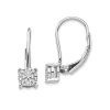 Karing 14kt White Gold Diamond Cluster Lever Back Earrings