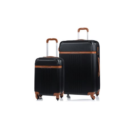 CHAMPS Vintage Collection 2 Pc hard side Expandable Luggage Set, Black