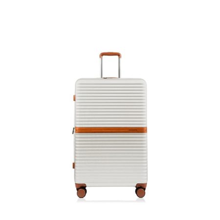 CHAMPS Vintage II Collection Medium Check in Hard side Expandable Luggage, Ivory