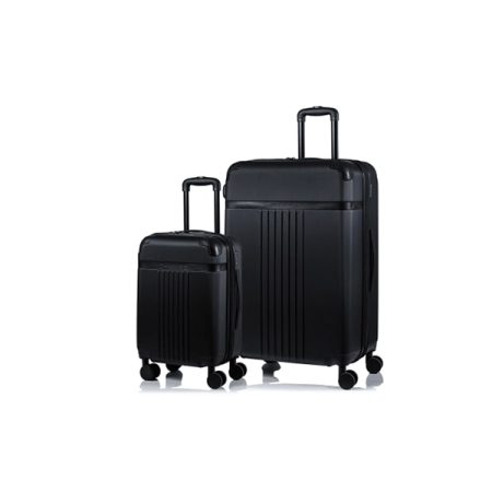 CHAMPS Vintage Black Collection 2 Pc hard side Expandable Luggage Set, Black