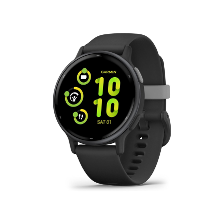 Garmin® vívoactive® 5 Slate Aluminum Bezel with Black Case and Silicone Band - 42MM