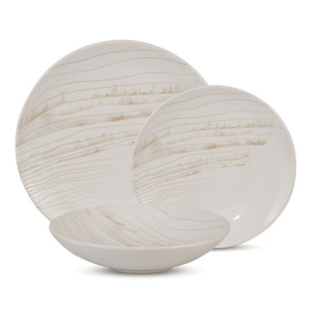 Mesa Ceramics By Brilliant - Ocean Sand 12 Piece Stoneware Dinnerware Set, Service for 4