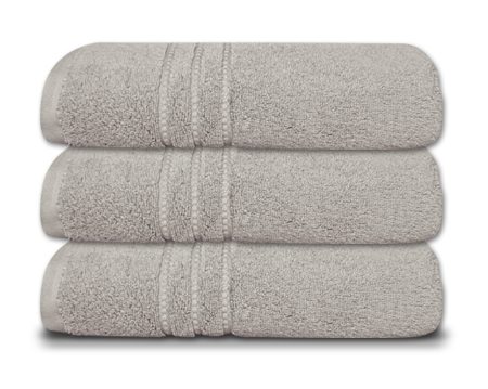Cuddle Down PORTOFINO 100% Zero Twist Ring Spun Cotton Bath Towel Set of 3 - GLACIER