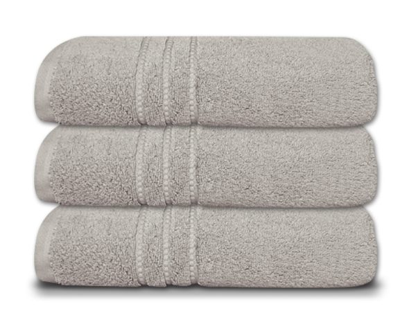 Cuddle Down PORTOFINO 100% Zero Twist Ring Spun Cotton Bath Towel Set of 3 - GLACIER