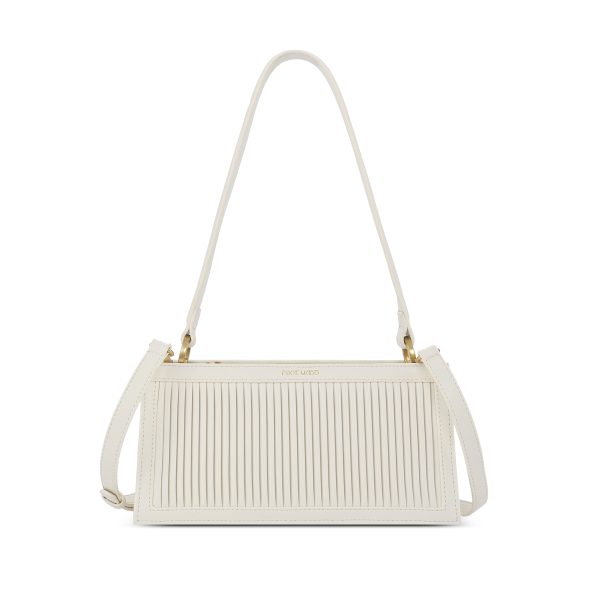 Pixie Mood-Abigail Clutch, CoconutCream Pleated
