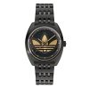 adidas EDITION ONE  Black Stainless Steel Case Black Sunary and Gold Dial Black Stainless Steel Bracelet Men’s Watch - 39mm