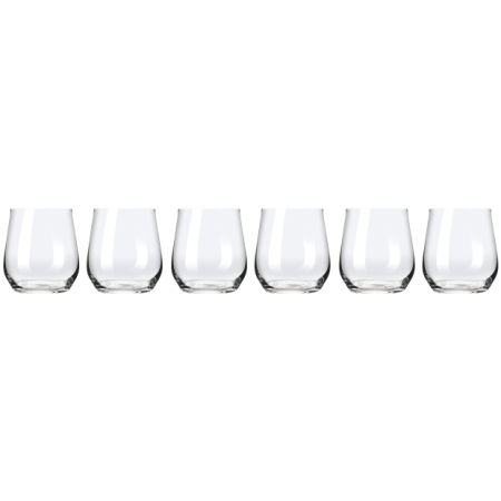 Maxwell & Williams Modern stemless glasses made in Thailand with Crystaline.  Set of 6 glasses.