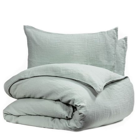 Bianca Duvet Cover Set Emilia - King (Celadon)