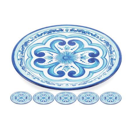 Guzzini MELAMINE BLUES COLLECTION Dinner Plates - 6 Piece Set