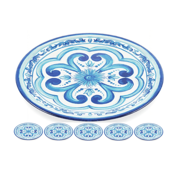 Guzzini MELAMINE BLUES COLLECTION Dinner Plates - 6 Piece Set