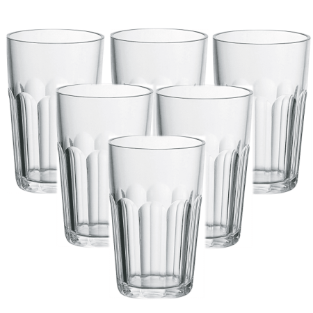 Guzzini HAPPY HOUR Collection Tall Tumbler Fine Acrylic Collection - 6 Piece Set - Made In Italy