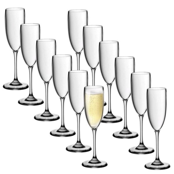 Guzzini HAPPY HOUR Champagne Flute Party Pack - SET OF 12 - MADE IN ITALY From Refined Acrylic