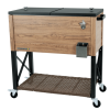 Permasteel - 80QT Rustic Wood Grain Patio Cooler w/Wicker Shelf