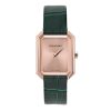 Ferragamo Crystal Tank Quartz Rose Gold-Tone Dial Leather Band Ladies’ Watch - 26.5x33.5mm
