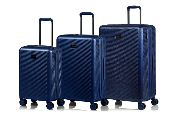 Champs Iconic II Collection 3-Piece Hardside Luggage Set in Navy