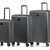 Champs Iconic II Collection 3-Piece Hardside Luggage Set in Silver