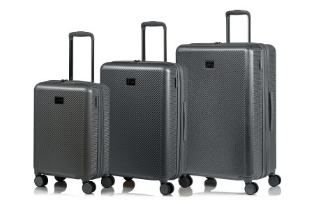Champs Iconic II Collection 3-Piece Hardside Luggage Set in Silver