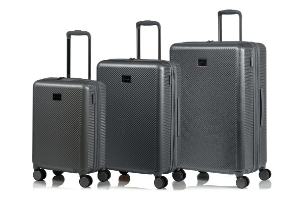 Champs Iconic II Collection 3-Piece Hardside Luggage Set in Silver