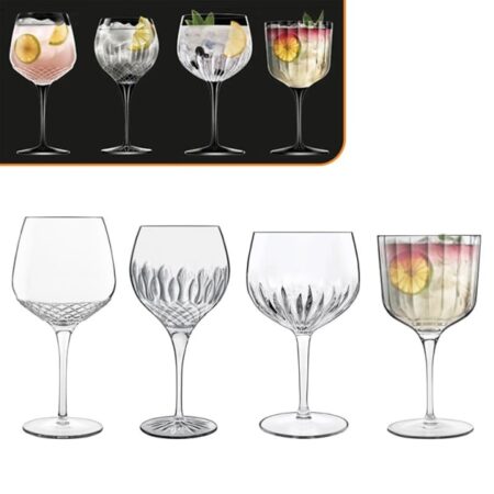 Luigi Bormioli Gin Glass Selection - Assorted Collection of 4 Glasses - Made in Italy