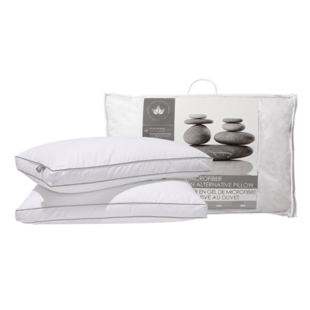 Canadian Down & Feather Company Gel Microfiber Down Alternative Pillow, Firm Support - Queen Size - 2 Pack