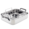 Kitchen Aid 5-Ply Clad 38cm Roaster w/SS Rack, 15 x 11.5"