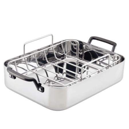 Kitchen Aid 5-Ply Clad 38cm Roaster w/SS Rack, 15 x 11.5"