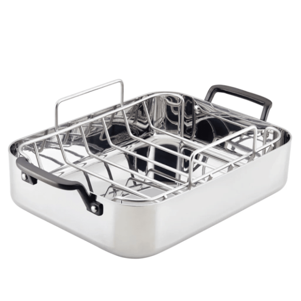 Kitchen Aid 5-Ply Clad 38cm Roaster w/SS Rack, 15 x 11.5"