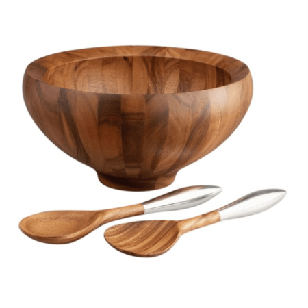 Nambe"Yaro" Salad Bowl with servers