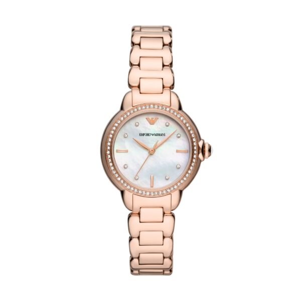 Emporio Armani Three-Hand Rose Gold-Tone Stainless Steel Watch