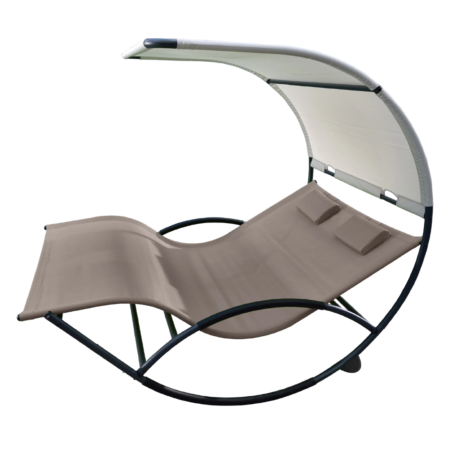 Vivere Aluminum Double Chaise Rocker in Cocoa