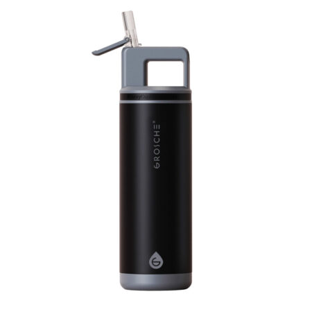 GROSCHE ALPINE Flip N Sip 40oz Insulated SS Water Bottle-Graphic Black